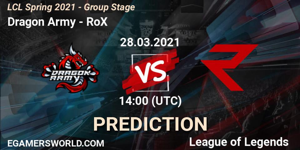 Pronósticos Dragon Army - RoX. 28.03.21. LCL Spring 2021 - Group Stage - LoL