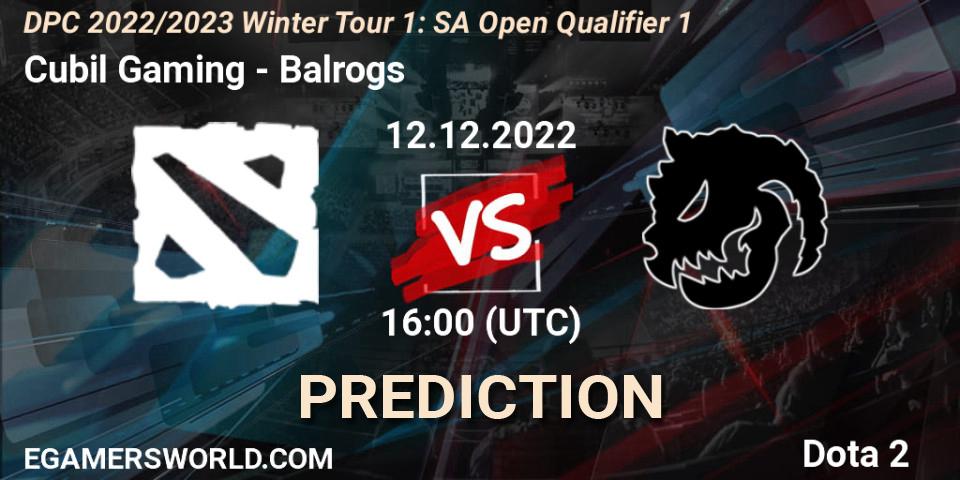 Pronósticos Cubil Gaming - Balrogs. 12.12.2022 at 16:08. DPC 2022/2023 Winter Tour 1: SA Open Qualifier 1 - Dota 2