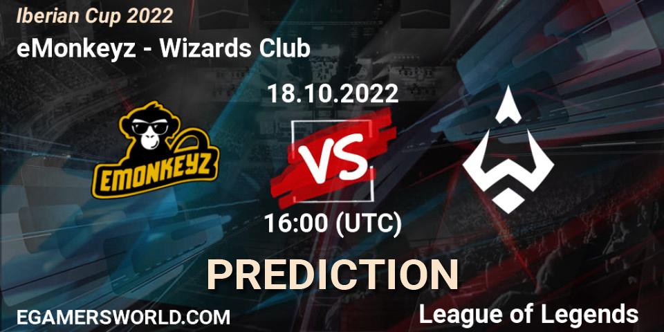 Pronósticos eMonkeyz - Wizards Club. 18.10.22. Iberian Cup 2022 - LoL