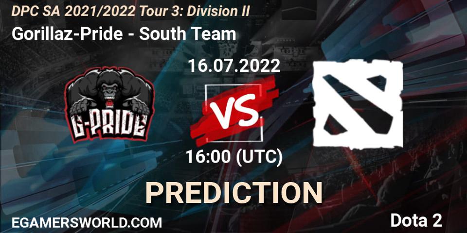 Pronósticos Gorillaz-Pride - South Team. 16.07.22. DPC SA 2021/2022 Tour 3: Division II - Dota 2