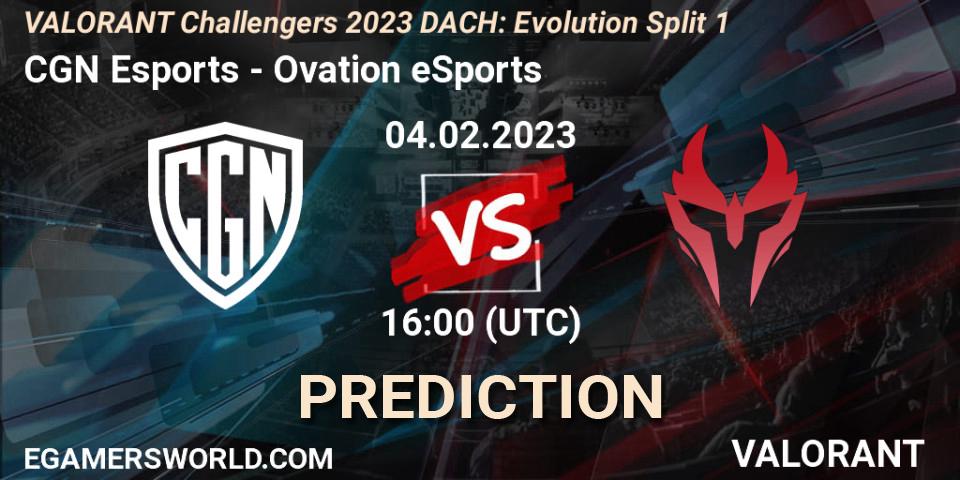 Pronósticos CGN Esports - Ovation eSports. 04.02.23. VALORANT Challengers 2023 DACH: Evolution Split 1 - VALORANT