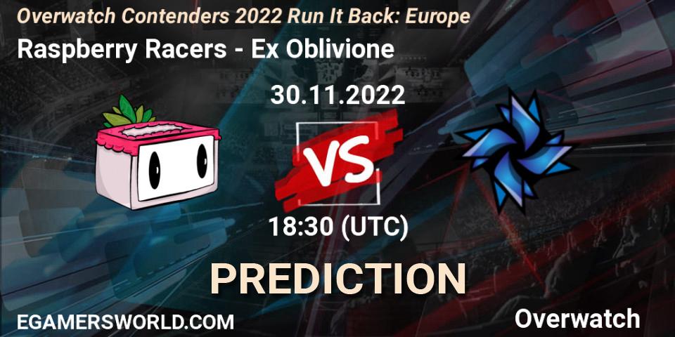 Pronósticos Raspberry Racers - Ex Oblivione. 28.11.2022 at 17:00. Overwatch Contenders 2022 Run It Back: Europe - Overwatch