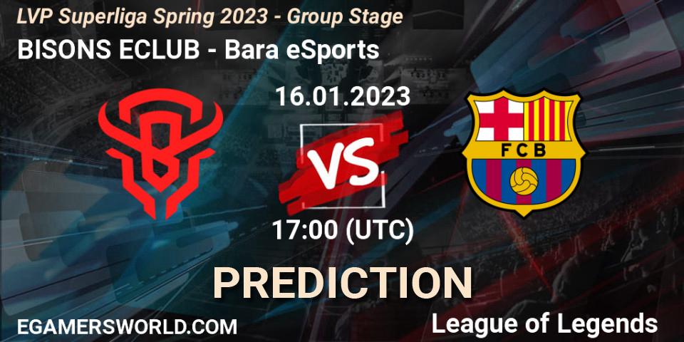 Pronósticos BISONS ECLUB - Barça eSports. 16.01.2023 at 17:00. LVP Superliga Spring 2023 - Group Stage - LoL