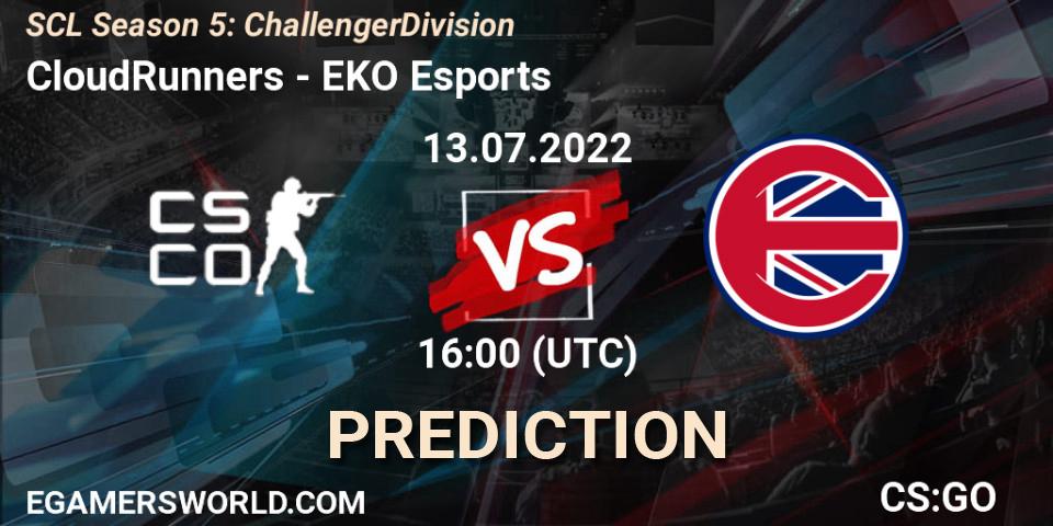 Pronósticos CloudRunners - EKO Esports. 13.07.2022 at 16:00. SCL Season 5: Challenger Division - Counter-Strike (CS2)