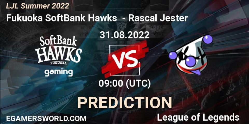 Pronósticos Fukuoka SoftBank Hawks - Rascal Jester. 31.08.22. LJL Summer 2022 - LoL