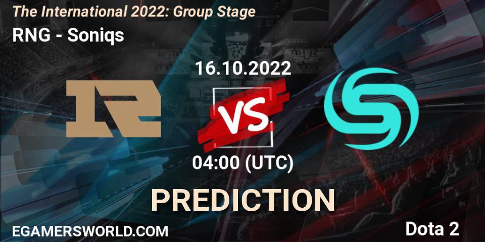 Pronósticos RNG - Soniqs. 16.10.22. The International 2022: Group Stage - Dota 2