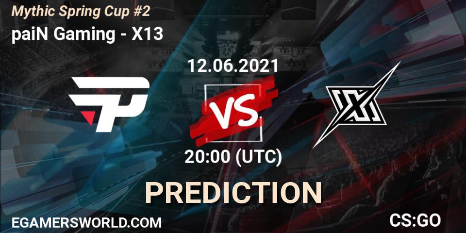 Pronósticos paiN Gaming - X13. 12.06.2021 at 20:00. Mythic Spring Cup #2 - Counter-Strike (CS2)