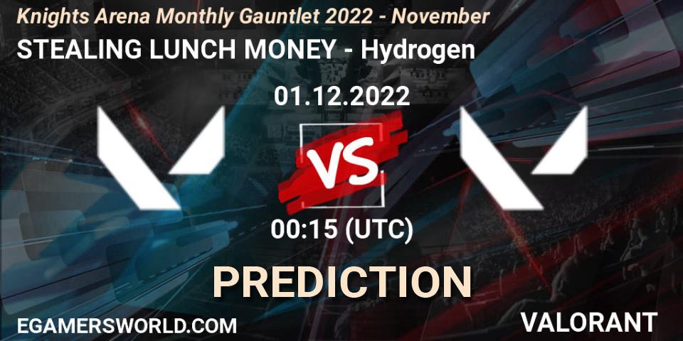 Pronósticos STEALING LUNCH MONEY - Hydrogen. 01.12.22. Knights Arena Monthly Gauntlet 2022 - November - VALORANT