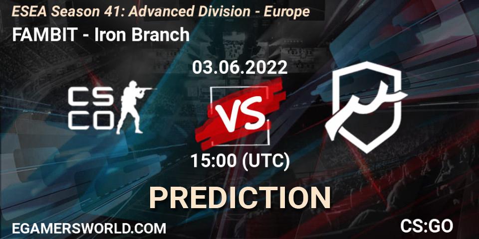 Pronósticos FAMBIT - Iron Branch. 03.06.22. ESEA Season 41: Advanced Division - Europe - CS2 (CS:GO)