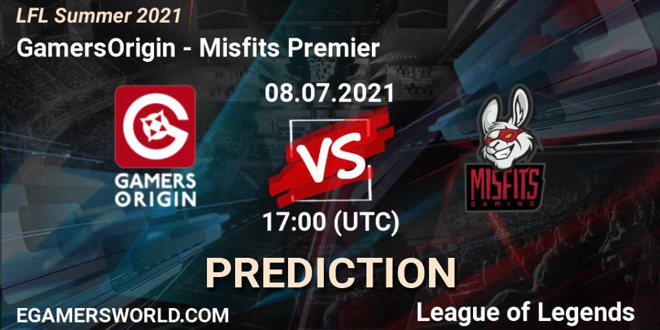 Pronósticos GamersOrigin - Misfits Premier. 08.07.21. LFL Summer 2021 - LoL