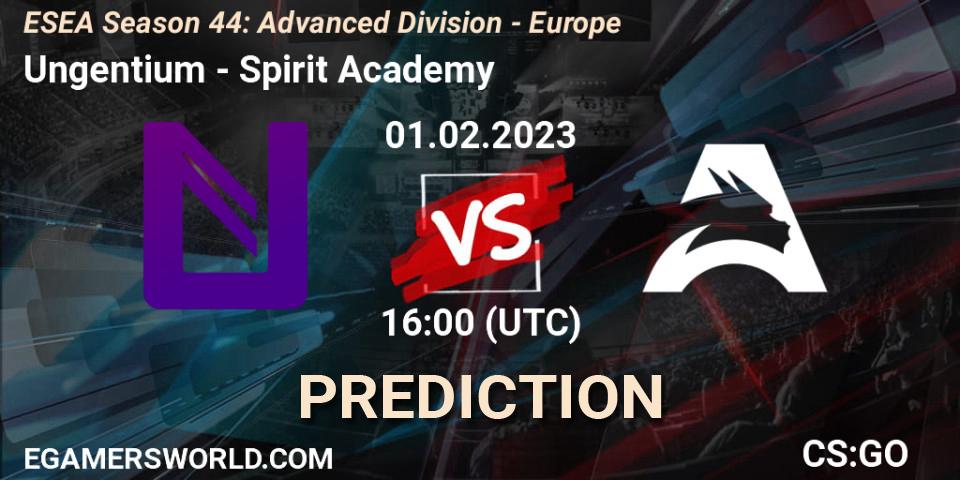 Pronósticos Ungentium - Spirit Academy. 01.02.23. ESEA Season 44: Advanced Division - Europe - CS2 (CS:GO)