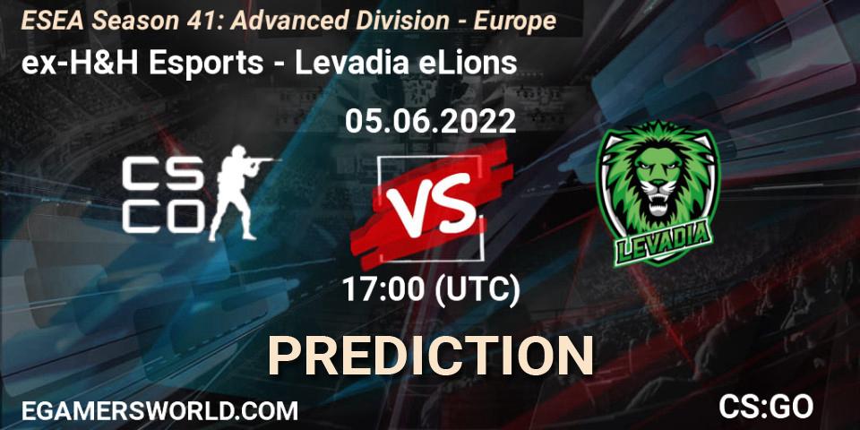 Pronósticos ex-H&H Esports - Levadia eLions. 05.06.2022 at 17:00. ESEA Season 41: Advanced Division - Europe - Counter-Strike (CS2)