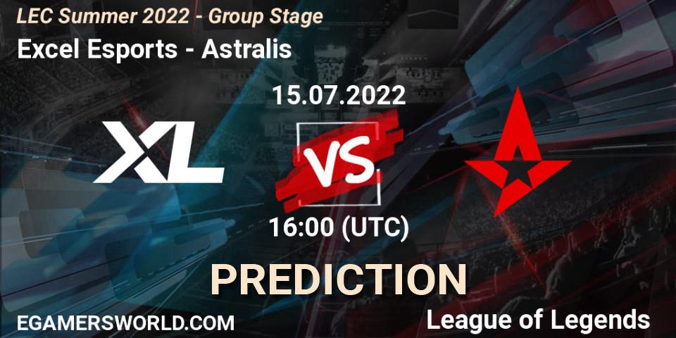 Pronósticos Excel Esports - Astralis. 15.07.22. LEC Summer 2022 - Group Stage - LoL