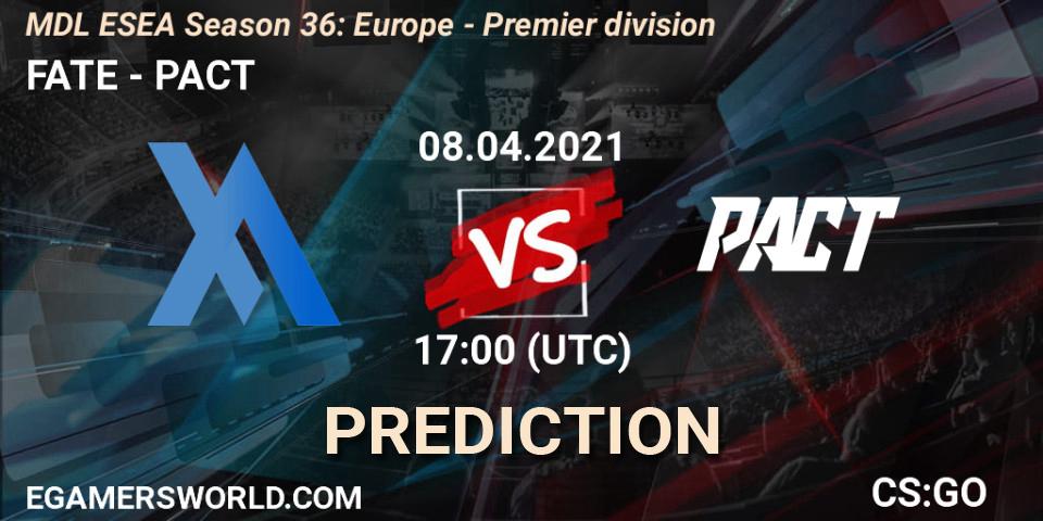 Pronósticos FATE - PACT. 15.04.21. MDL ESEA Season 36: Europe - Premier division - CS2 (CS:GO)