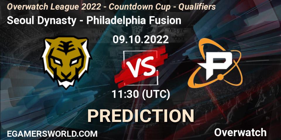 Pronósticos Seoul Dynasty - Philadelphia Fusion. 09.10.22. Overwatch League 2022 - Countdown Cup - Qualifiers - Overwatch