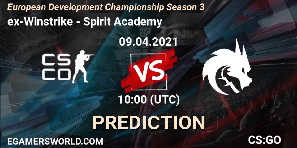 Pronósticos 1WIN - Spirit Academy. 09.04.2021 at 10:00. European Development Championship Season 3 - Counter-Strike (CS2)