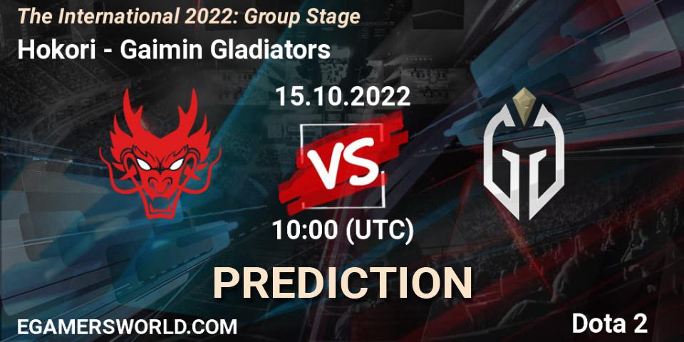 Pronósticos Hokori - Gaimin Gladiators. 15.10.2022 at 12:28. The International 2022: Group Stage - Dota 2