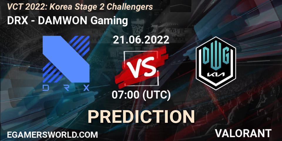 Pronósticos DRX - DAMWON Gaming. 21.06.2022 at 07:00. VCT 2022: Korea Stage 2 Challengers - VALORANT