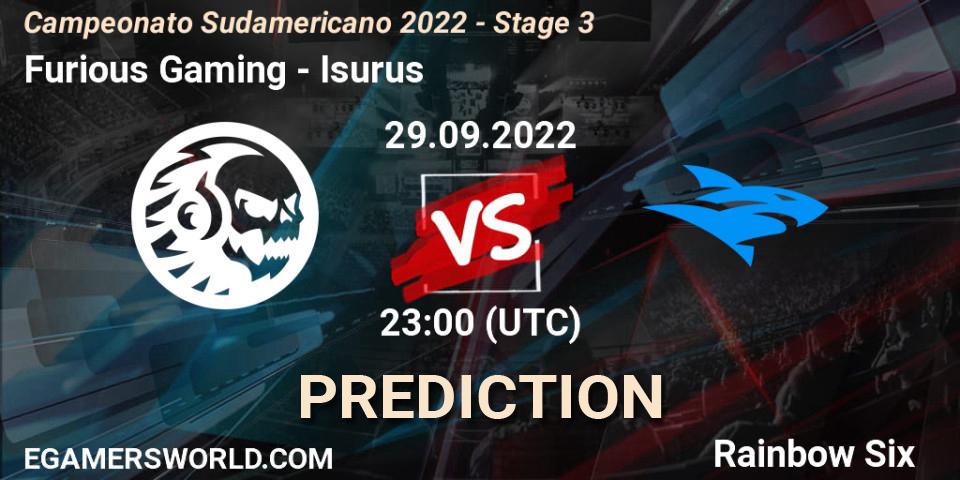 Pronósticos Furious Gaming - Isurus. 29.09.2022 at 23:00. Campeonato Sudamericano 2022 - Stage 3 - Rainbow Six