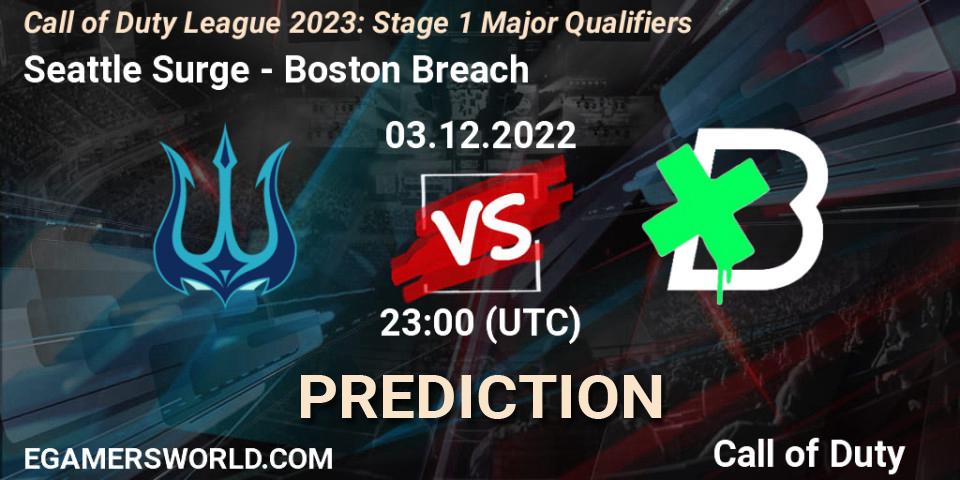 Pronósticos Seattle Surge - Boston Breach. 03.12.2022 at 23:00. Call of Duty League 2023: Stage 1 Major Qualifiers - Call of Duty