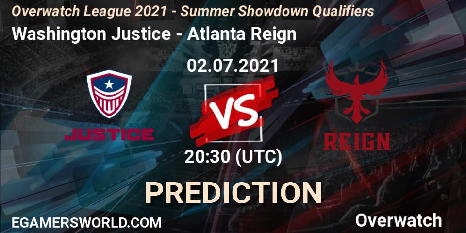 Pronósticos Washington Justice - Atlanta Reign. 02.07.21. Overwatch League 2021 - Summer Showdown Qualifiers - Overwatch