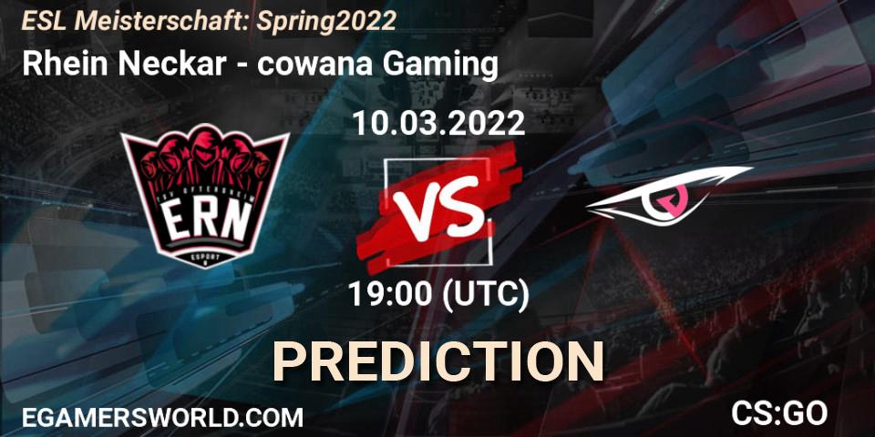 Pronósticos Rhein Neckar - cowana Gaming. 10.03.2022 at 19:00. ESL Meisterschaft: Spring 2022 - Counter-Strike (CS2)