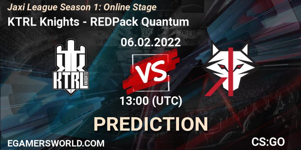 Pronósticos KTRL Knights - REDPack Quantum. 06.02.2022 at 13:00. Jaxi League Season 1: Online Stage - Counter-Strike (CS2)