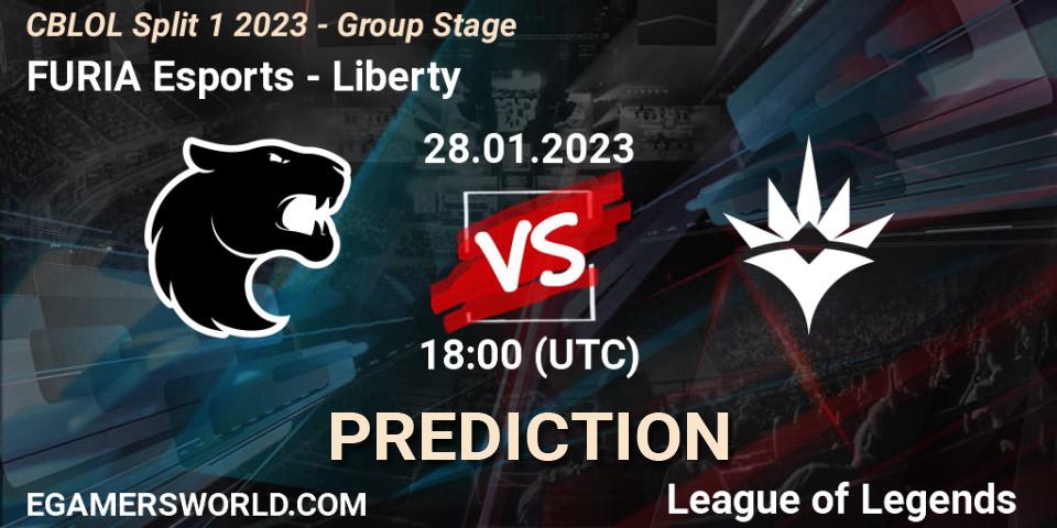 Pronósticos FURIA Esports - Liberty. 28.01.23. CBLOL Split 1 2023 - Group Stage - LoL