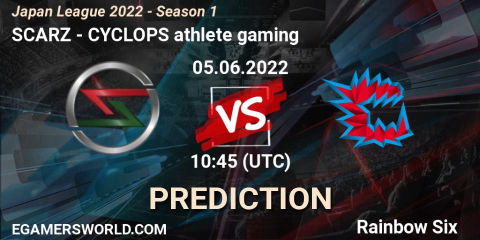 Pronósticos SCARZ - CYCLOPS athlete gaming. 05.06.22. Japan League 2022 - Season 1 - Rainbow Six