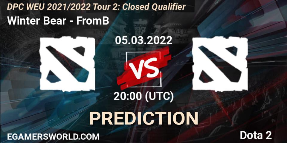 Pronósticos Winter Bear - FromB. 05.03.2022 at 20:03. DPC WEU 2021/2022 Tour 2: Closed Qualifier - Dota 2