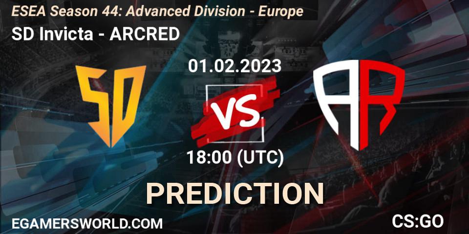 Pronósticos SD Invicta - ARCRED. 01.02.23. ESEA Season 44: Advanced Division - Europe - CS2 (CS:GO)