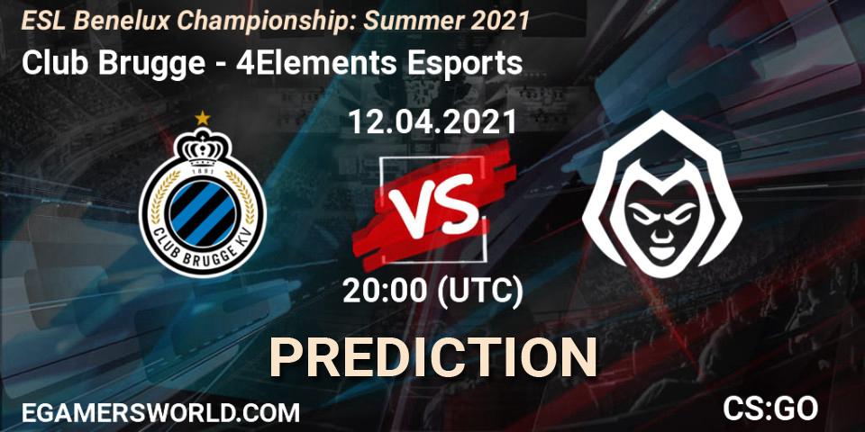 Pronósticos Club Brugge - 4Elements Esports. 12.04.2021 at 20:00. ESL Benelux Championship: Summer 2021 - Counter-Strike (CS2)
