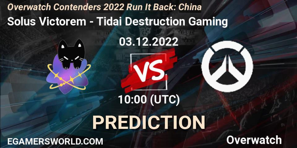 Pronósticos Solus Victorem - Tidai Destruction Gaming. 03.12.22. Overwatch Contenders 2022 Run It Back: China - Overwatch