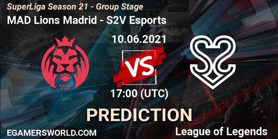 Pronósticos MAD Lions Madrid - S2V Esports. 10.06.21. SuperLiga Season 21 - Group Stage - LoL