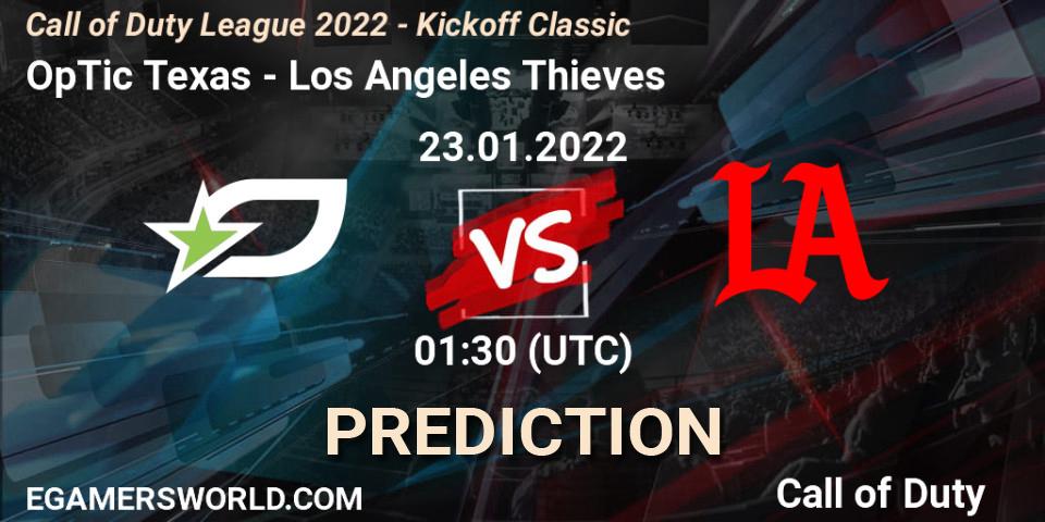 Pronósticos OpTic Texas - Los Angeles Thieves. 23.01.22. Call of Duty League 2022 - Kickoff Classic - Call of Duty