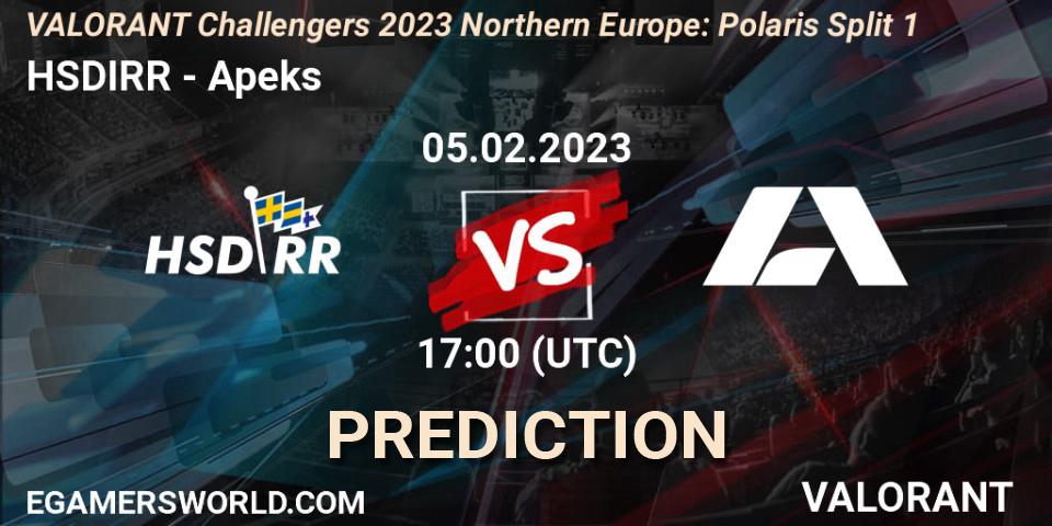 Pronósticos HSDIRR - Apeks. 05.02.23. VALORANT Challengers 2023 Northern Europe: Polaris Split 1 - VALORANT