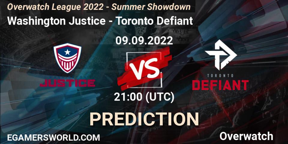 Pronósticos Washington Justice - Toronto Defiant. 09.09.22. Overwatch League 2022 - Summer Showdown - Overwatch
