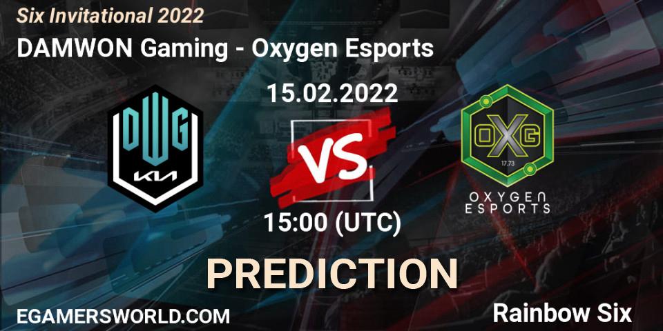 Pronósticos Oxygen Esports - DAMWON Gaming. 15.02.2022 at 15:50. Six Invitational 2022 - Rainbow Six