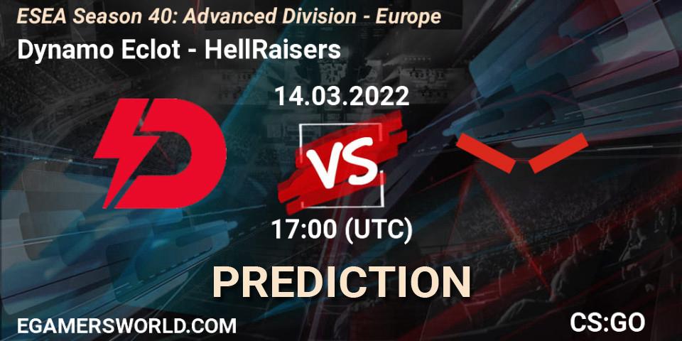 Pronósticos Dynamo Eclot - HellRaisers. 14.03.22. ESEA Season 40: Advanced Division - Europe - CS2 (CS:GO)