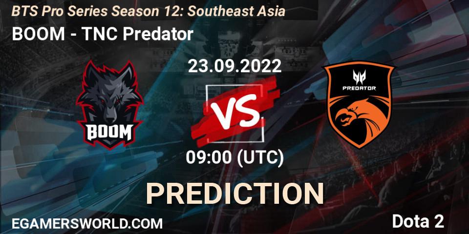 Pronósticos BOOM - TNC Predator. 23.09.22. BTS Pro Series Season 12: Southeast Asia - Dota 2