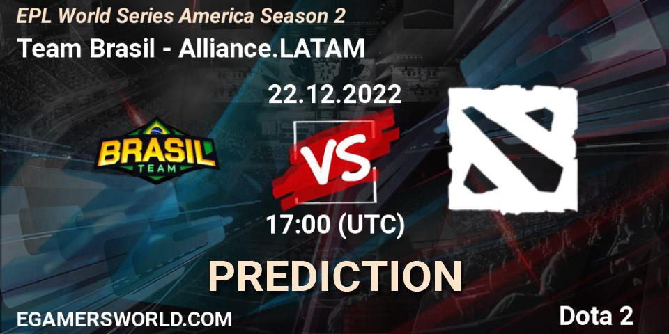 Pronósticos Team Brasil - Alliance.LATAM. 22.12.2022 at 17:01. EPL World Series America Season 2 - Dota 2