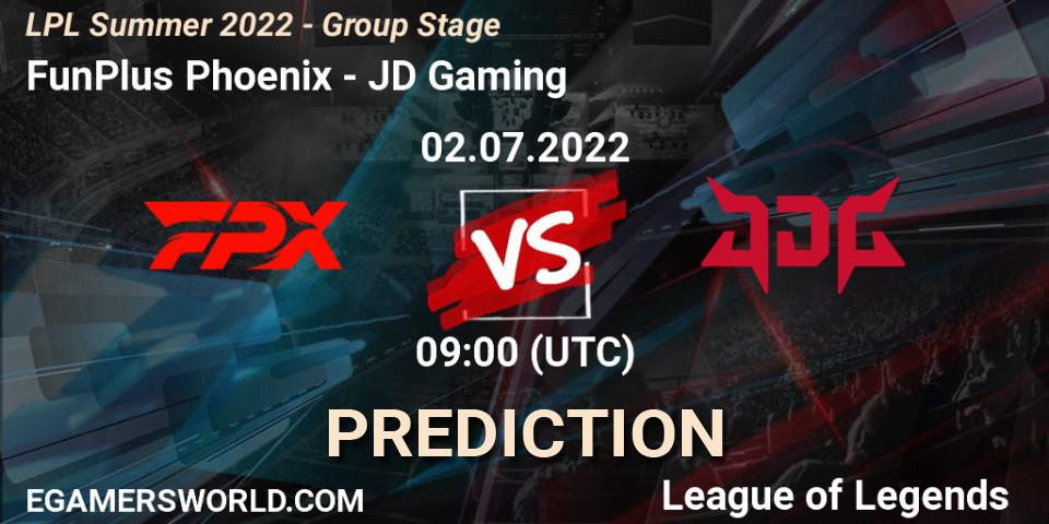 Pronósticos FunPlus Phoenix - JD Gaming. 02.07.22. LPL Summer 2022 - Group Stage - LoL