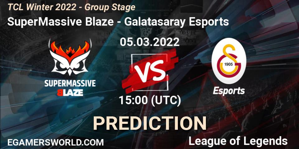 Pronósticos SuperMassive Blaze - Galatasaray Esports. 05.03.22. TCL Winter 2022 - Group Stage - LoL