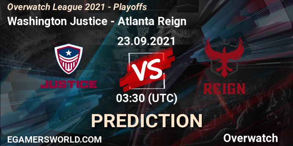 Pronósticos Washington Justice - Atlanta Reign. 22.09.21. Overwatch League 2021 - Playoffs - Overwatch