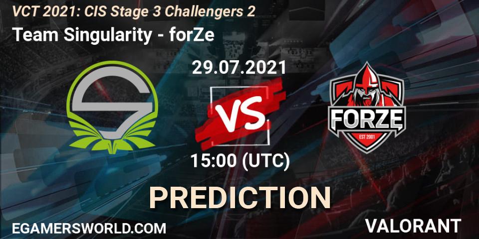 Pronósticos Team Singularity - forZe. 29.07.2021 at 15:00. VCT 2021: CIS Stage 3 Challengers 2 - VALORANT