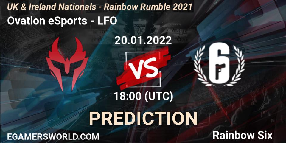 Pronósticos Ovation eSports - LFO. 25.01.2022 at 18:00. UK & Ireland Nationals - Rainbow Rumble 2021 - Rainbow Six