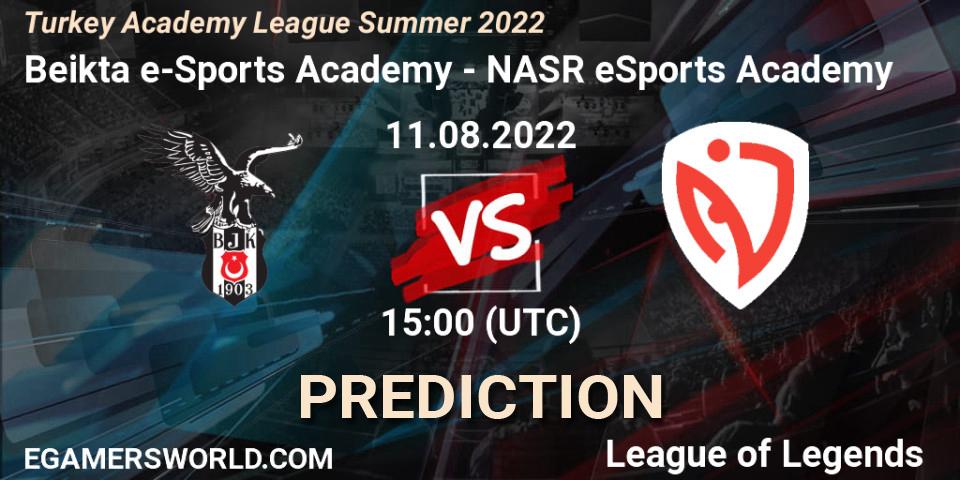Pronósticos Beşiktaş e-Sports Academy - NASR eSports Academy. 11.08.2022 at 15:00. Turkey Academy League Summer 2022 - LoL