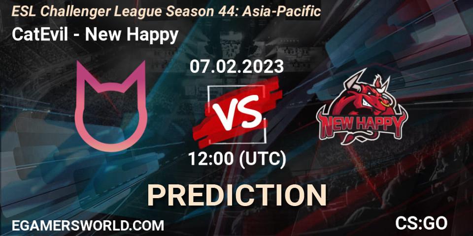 Pronósticos CatEvil - New Happy. 07.02.23. ESL Challenger League Season 44: Asia-Pacific - CS2 (CS:GO)