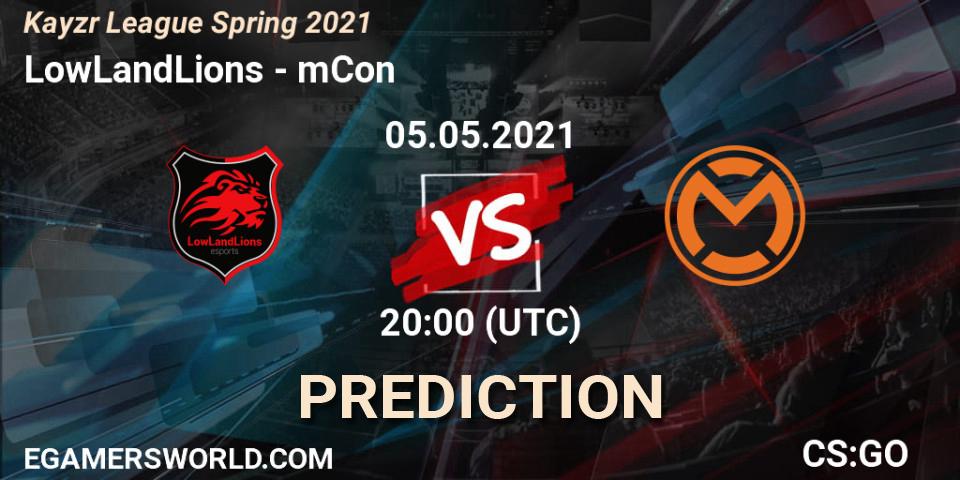 Pronósticos LowLandLions - mCon. 05.05.2021 at 20:00. Kayzr League Spring 2021 - Counter-Strike (CS2)