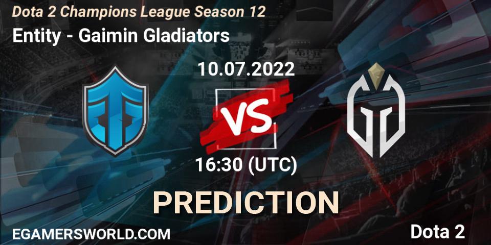 Pronósticos Entity - Gaimin Gladiators. 10.07.22. Dota 2 Champions League Season 12 - Dota 2